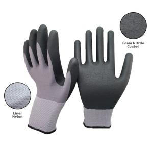China 15 Gauge Seamless Knit Nitrile Coated Work Gloves For Industrial Safety Work wholesale