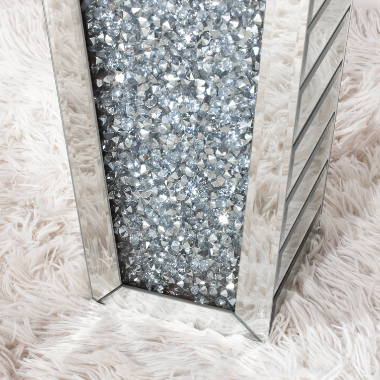 Home Decoration Mirrored Furniture Tall Floor Vase Clear Glass Crystal For Wedding