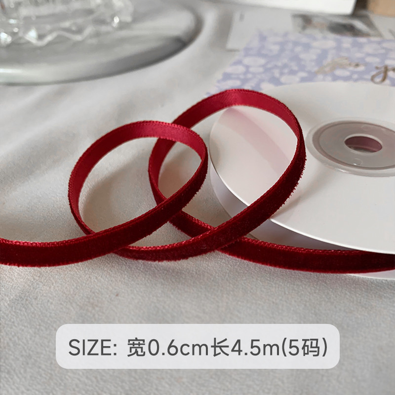 38mm Double Faced Velvet Ribbon 3.8cm Dark Red Velvet Ribbon