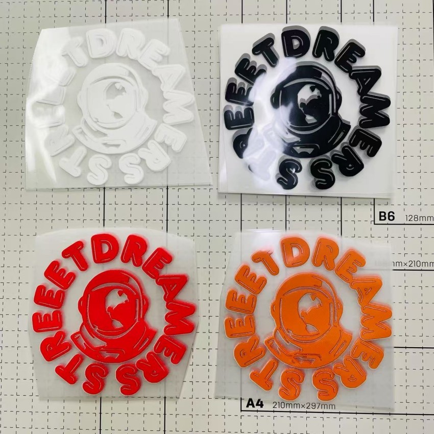 Single Color Screen Printing Logo High Elastic Heat Transfer Custom Logo