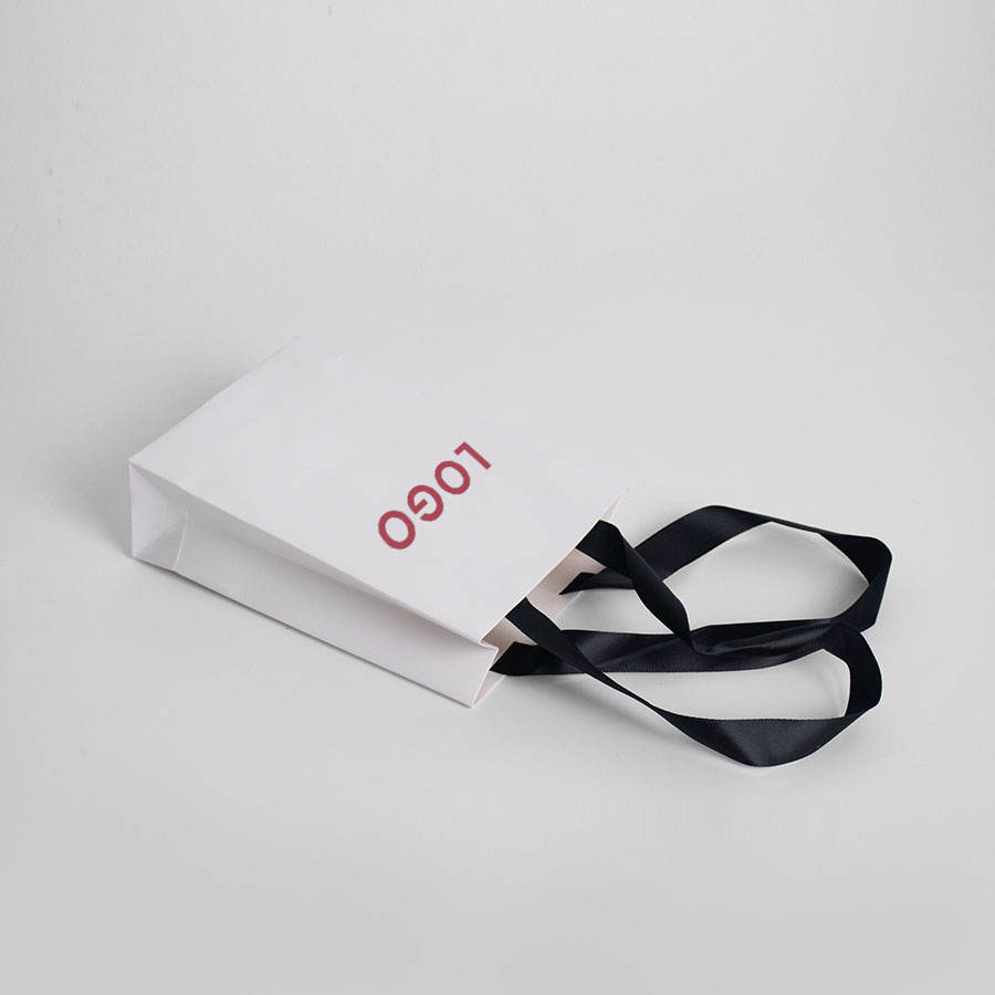 Craft Customized Size White Black Luxury Gift Shopping Jewelry Paper Bag With Handles