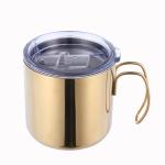 Beautful Gold Stainless Steel Travel Mug With Lid Customized Logo
