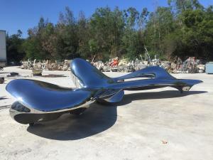 China Stainless Steel Large Outdoor Sculpture , Large Modern Garden Sculptures wholesale