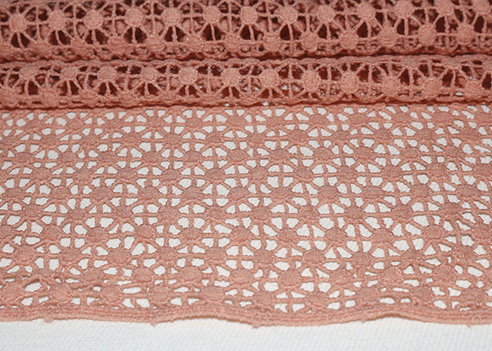 47 Inches Guipure French Venise Lace Fabric / Embroidered Dress Fabric By Azo Free