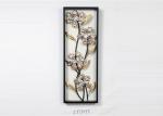 Wooden Framed Metal Floral Design Wall Art Decoration For Home Gallery Hotel