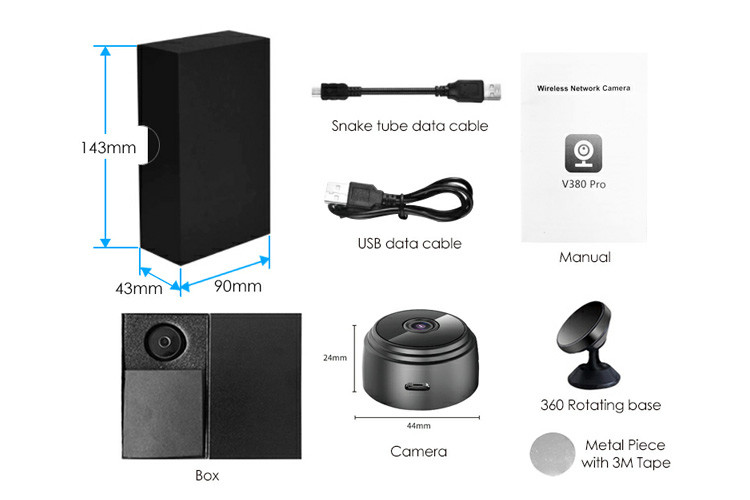 Mini Spy Ip Camera Wireless Wifi Hd 1080p With 200mAh Battery Capacity