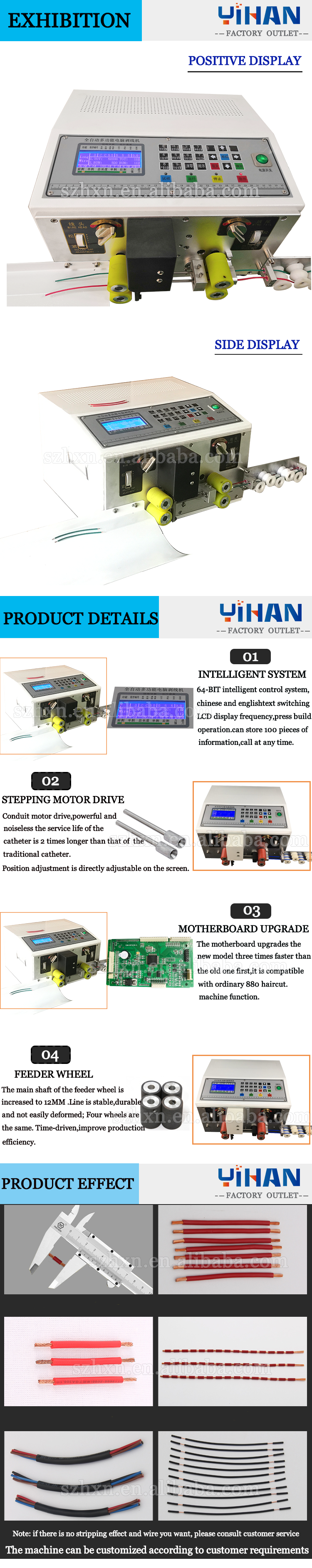 AC220V/110V Power Supply 35kg Double Line Automatic Computer Wire Stripping Machine
