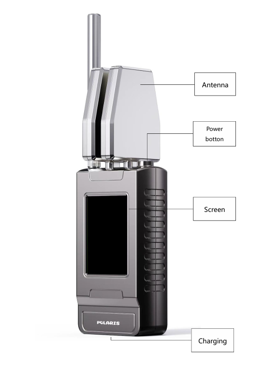 Touch Screen Handheld Drone Detector 2km Range With Frequency Spectrum Monitoring