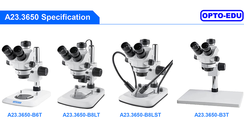 OPTO-EDU A23.3650 0.7-5.0x 1:7.1 Zoom Stereo Microscope