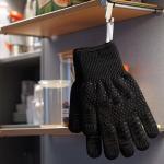 Black Heat Resistant Work Gloves , Heat Resistant Silicone Bbq Gloves