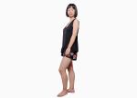 Popular Summer Ladies Satin Pyjamas Blackless Tank Tops With Fashion Lace And