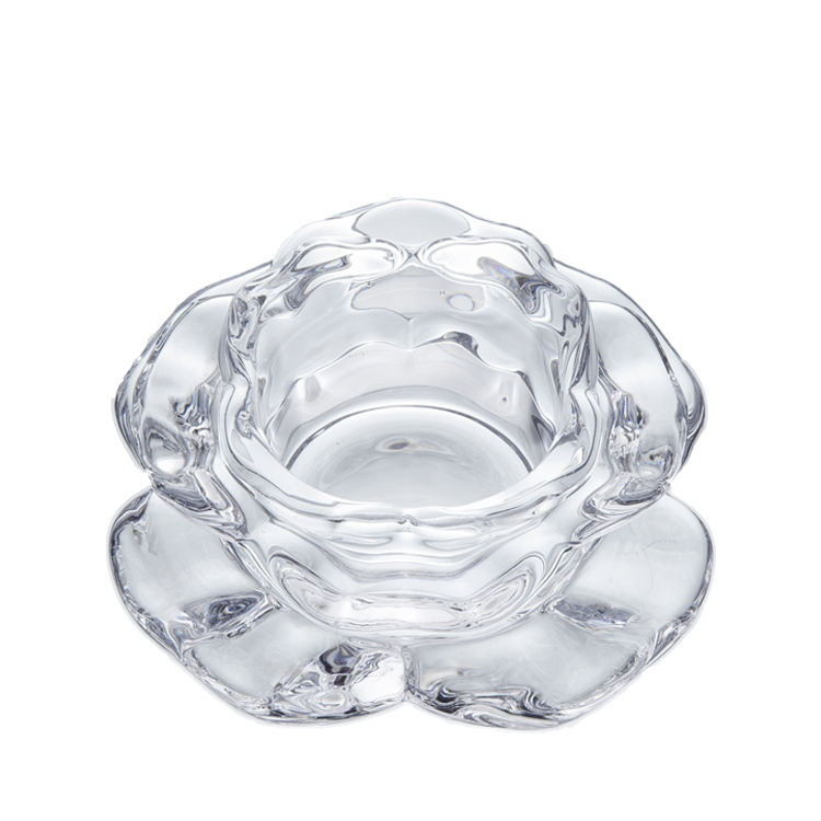 Flowers Tea Light Candle Holder Lead Free Crystal Glass Creative Party Celebration Decoration