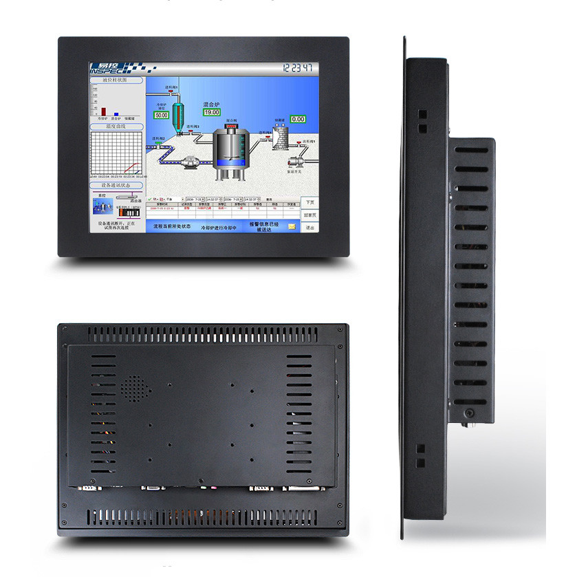 10.4 Inch Embedded Flat Industrial Resistive Touch Screen Panel PC All-In-One Computer