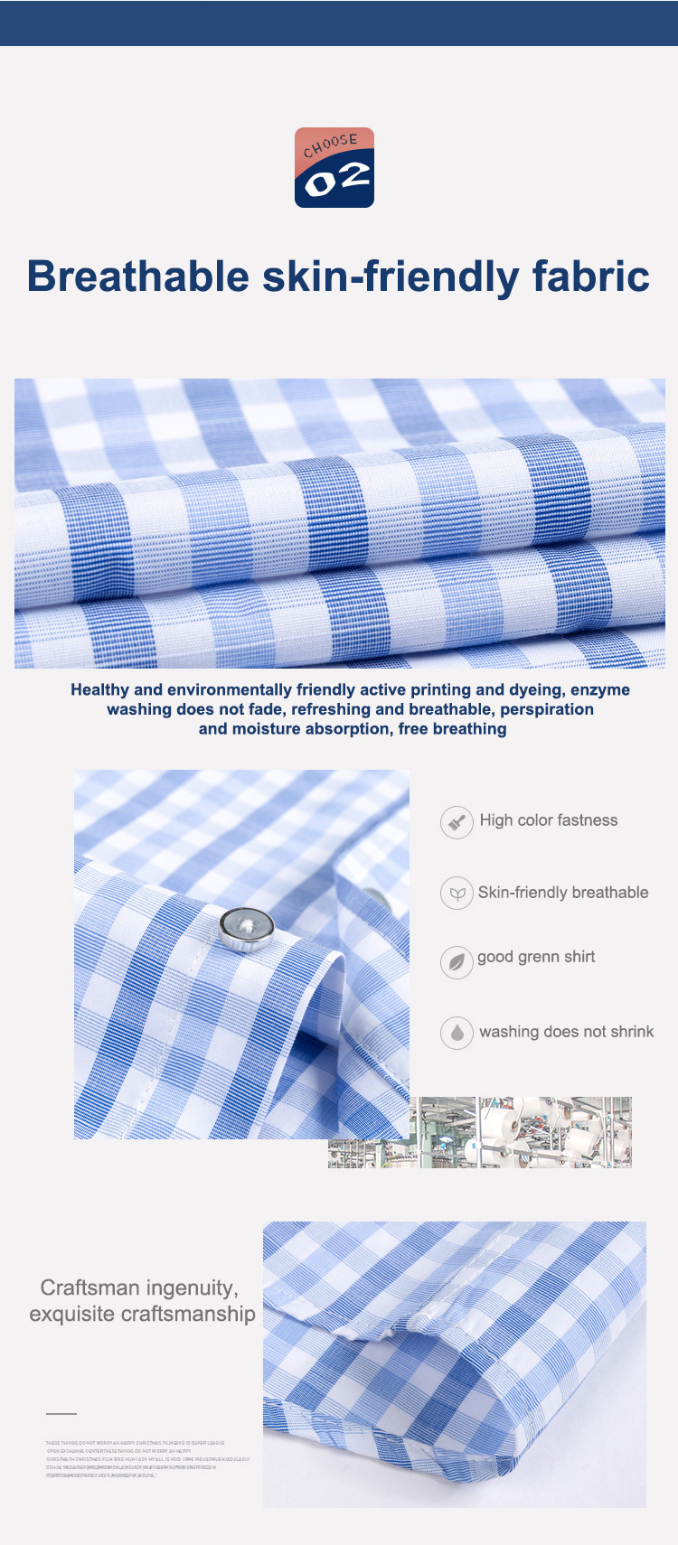 Custom Logo Slim Fit Men's Dress Shirts 100% Cotton Plaid Long Sleeve Shirt for Men 2022