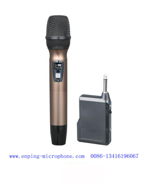 C8/ cheap universal mini muni-channel channels UHF wireless microphone with 6.35mm plug for speaker