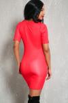 Women Cheap Sexy Coral Graphic Print Bodycon T-Shirt Dress On Sale