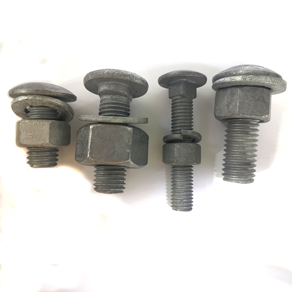 Hot Dip Galvanized Round Head Bolts Guardrail Safty Bolts And Nuts And Washers