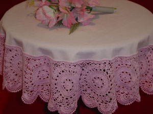 christmas tablecloths cotton and linen, Tablemat, Corcheted Lace Table linen, Tablecloth