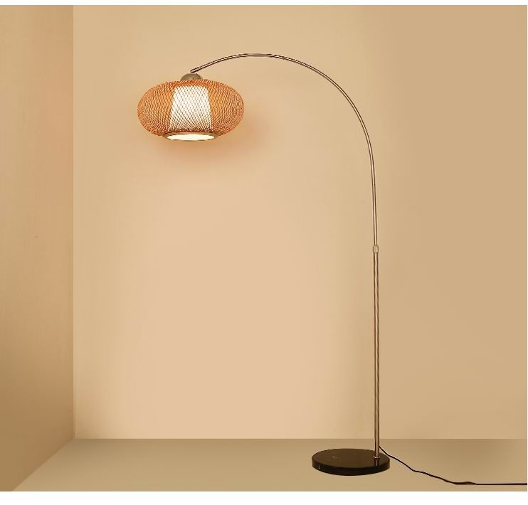 Chinese style floor lamp fishing lamp bamboo Art tea room floor light Zen standing lighting marble floor lamps