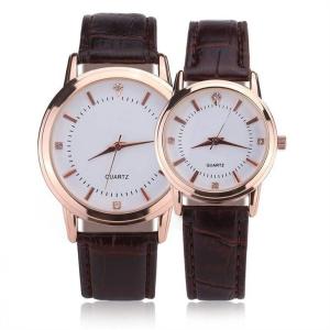 China Diamond Bracelet Couple Quartz Watch Alloy Leather For Ladies Needle Buckle wholesale