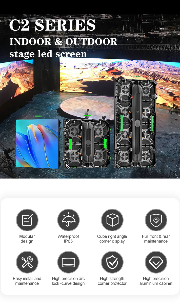 Rental Led Display Screen Church Stage Backdrop LED Video Wall P3.91 P4.81 For Custom Rental Indoor / Outdoor