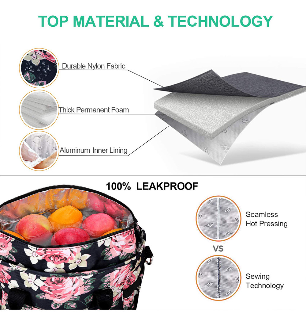 Fashion Lunch Tote Bag with Detachable Shoulder Strap for Women
