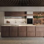 Classic Wood Kitchen Cabinet Affordable Price Customized Wood Grain Villa