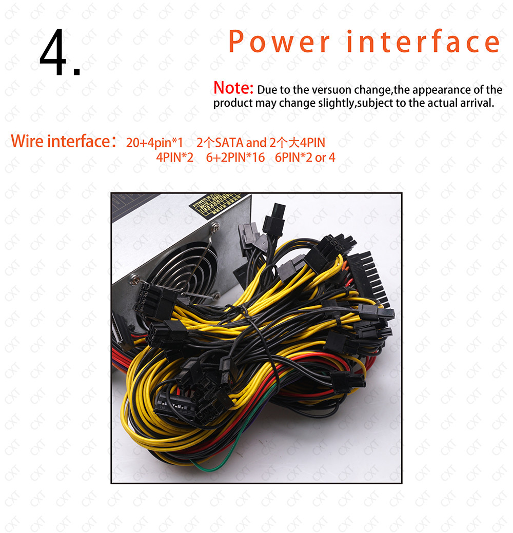OEM 12v 2000w 24Pin Atx Dc Power Supply PSU For Graphics Cards