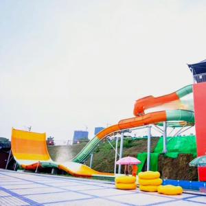 China Skin Raft Fiberglass Boomerango Water Park Slide for Adult wholesale
