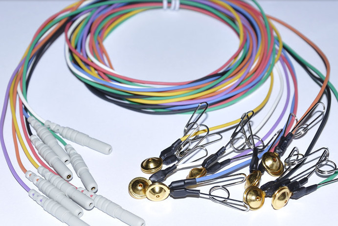 Gold Plated Flexible EEG Electrodes DIN1.5 Socket Colorful Cable For EEG Machine