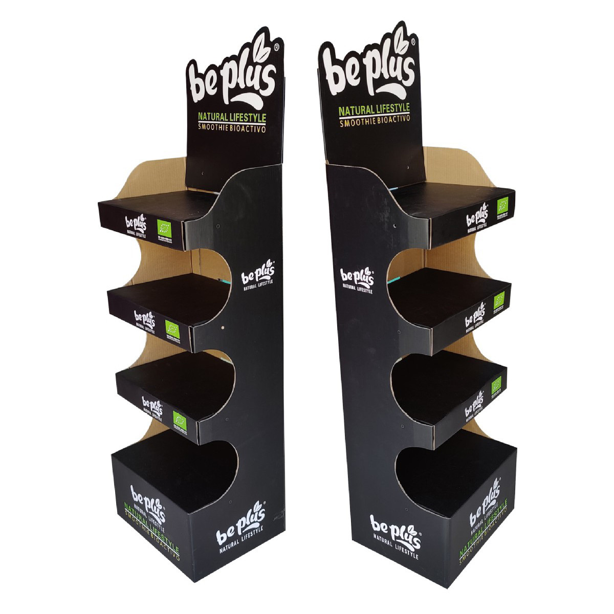 Eco Friendly Black Cardboard Display Rack For Shop Custom