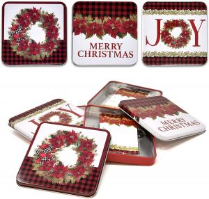 China Christmas Gift Card Tin Gift Box Storage Container With Lids Gifts Wrap wholesale