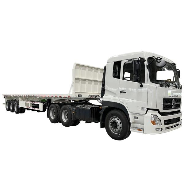 CIMC steel iron lowest price iron 315/80r22.5 50t 13 M 3 Axis Heavy duty versatile Flatbed Truck Semi Trailer