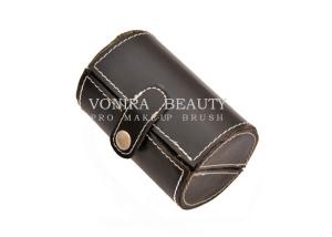 China Pro Handy Makeup Brush Case Container Cosmetic Cylinder Tube PU Leather wholesale