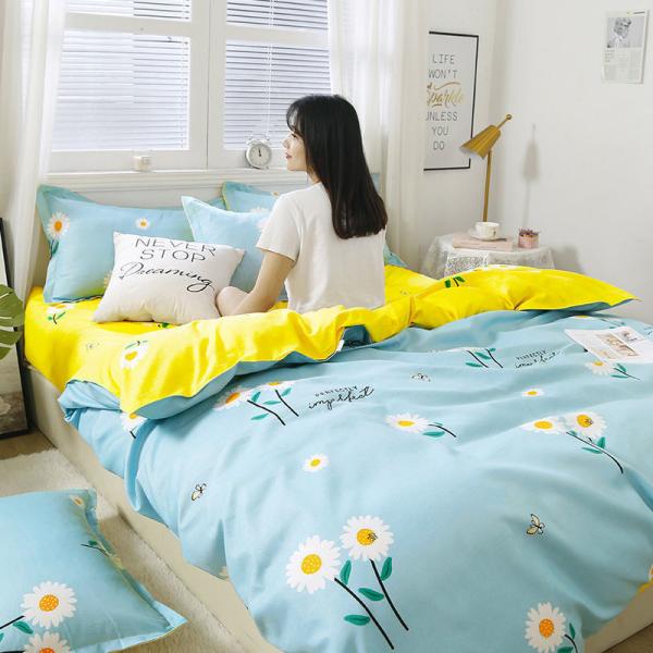 100% Luxury Duvet Cover 4 Pieces Bed Sheet Set with 2Pcs Pillow Case Hotel Supply