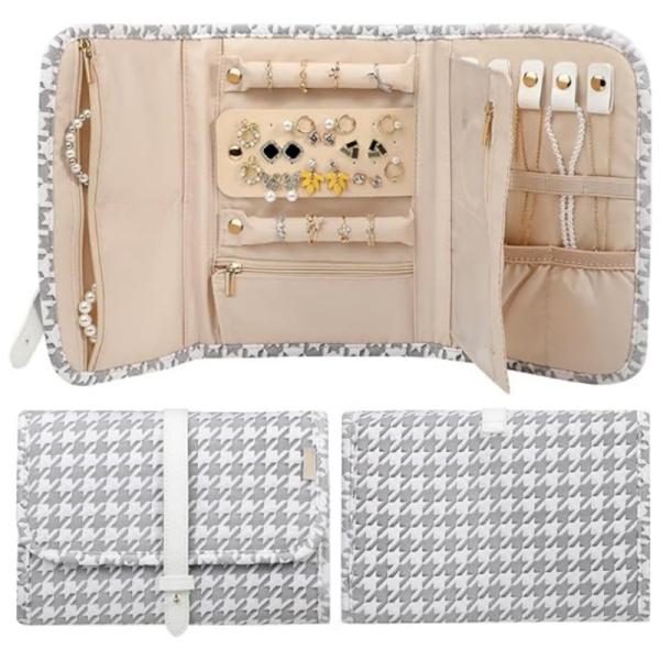 TRAVEL JEWELRY STORAGE BOX LARGE JEWELRY STORAGE BOOK BAG PORTABLE FOLDABLE
