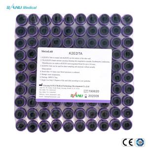 China 100pcs Tray Lavender Top Blood Tube sterile 6ml EDTA Whole Blood Tube wholesale