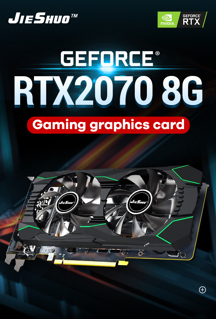 Jetsuo RTX 2070 Discrete Game Desktop Computer Graphics Card 8GB GDDR6 256bit