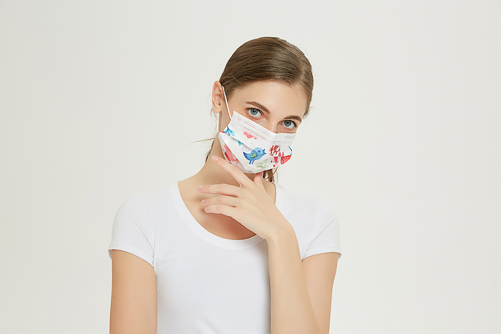 S&J Disposable 3-ply Kids Face Mask Medical Surgical Clinic Office Dental Food Daily Use ASTM F2100 Cute Cartoon Animal Patterns