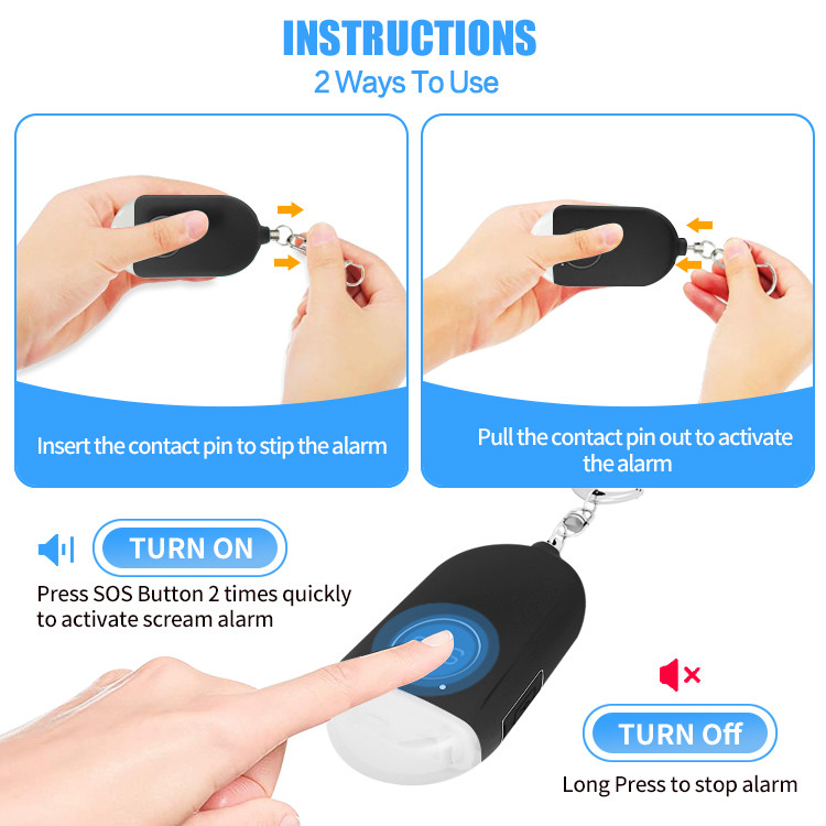 Emergency Personal Alarm Anti Attack Rape Wholesale OEM Personal Security Alarm Keychain