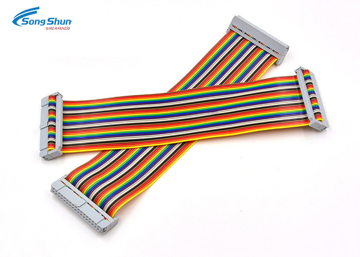 Double Rows IDC Ribbon Cable Custom Conductor Length 0.3m 2KV 10mA Withstand Voltage