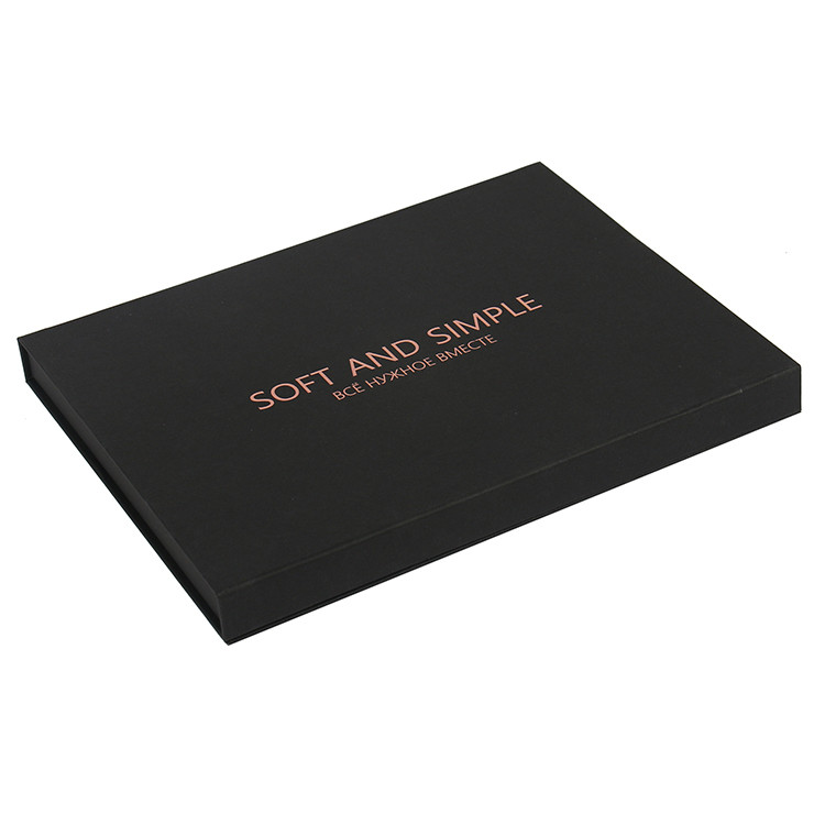 Luxury Black Magnetic Closure Album A4 Gift Cardboard Presentation Paper Box Packaging Custom Logo