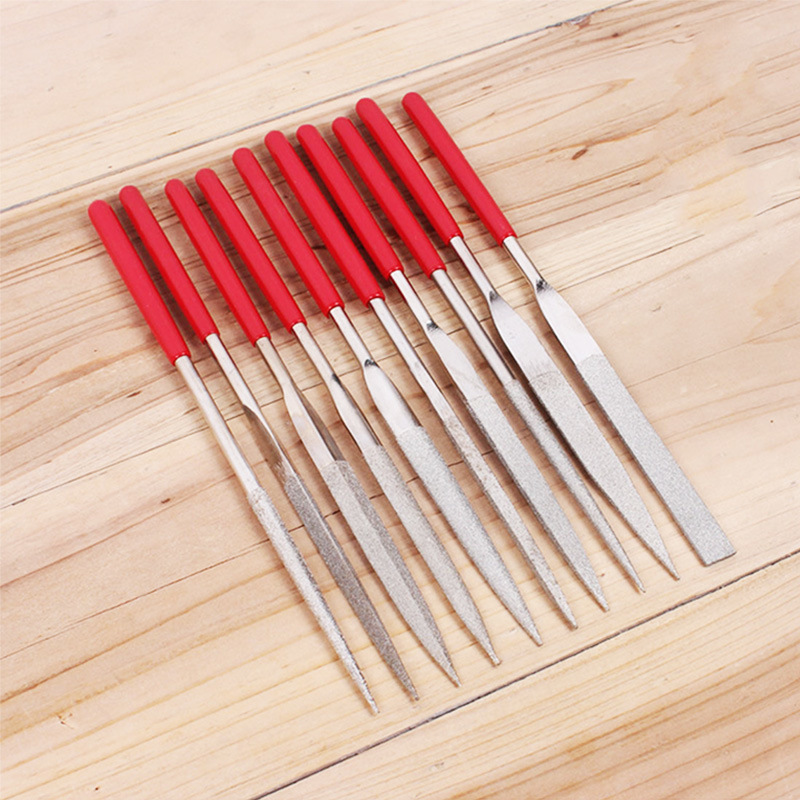 Set of 10 160X4mm Diamond Mini Needle File Set for Metal Jeweler Wood Carving Craft