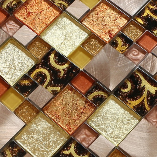 300x300mm mosaic kitchen wall tiles,backsplash mosaic tile,golden color