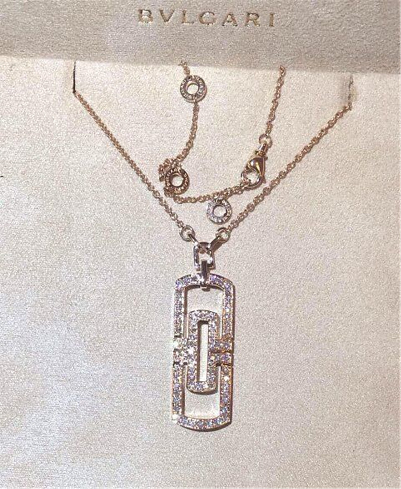 BLuxury jewelry factory high-qualit Parentesi necklace, 18K gold material, decorated with full diamond. Length 50-70 cm.