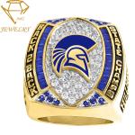 Die Casting Logo Deep Engraved Silver Sports Rings Youth Football Championship