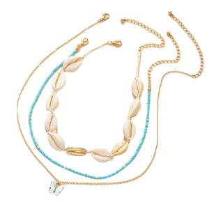 China Summer Clavicle Ladies Fancy Necklace Lightweight Multi Layer wholesale