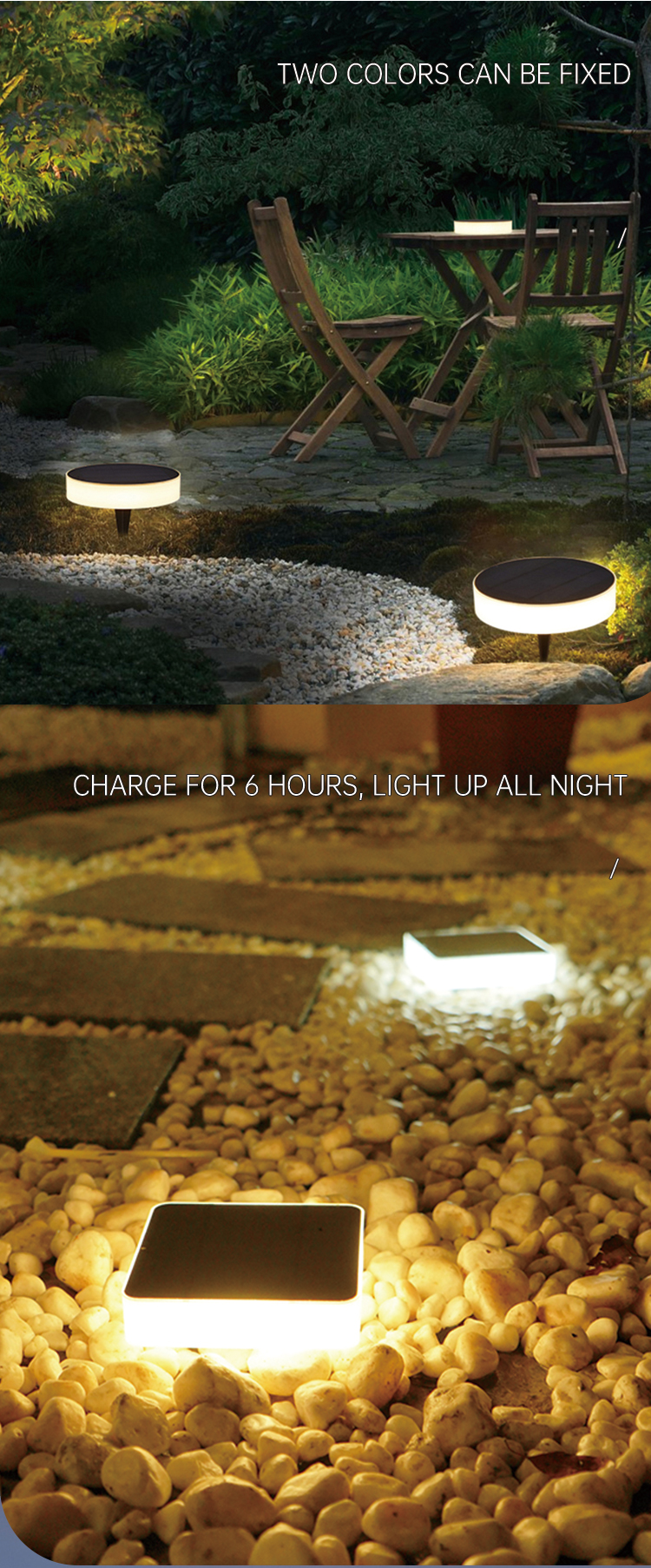 80LM Colorful Solar Ground Lights Outdoor1.5W Solar Floor Lamp With Mono Solar Panel