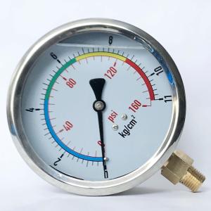 China 11 Kg Cm2 Oil Filled Pressure Gauge 304SS NPT 4 Inch Pressure Gauge wholesale