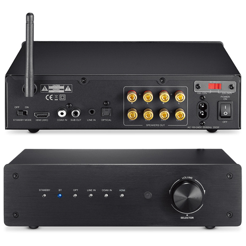 4 Channel Bluetooth Amplifier 50W x 4 OEM Audio Power Amp Hi-Fi Home Stereo Speaker Receiver